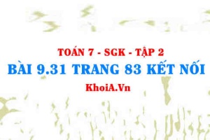 Bài 9.31 trang 83 Toán 7 Kết nối tri thức Tập 2